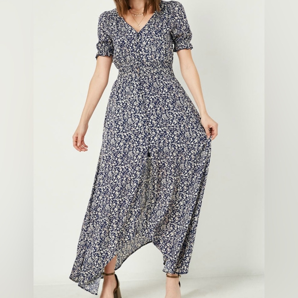 Hayden Navy Floral High Low Dress